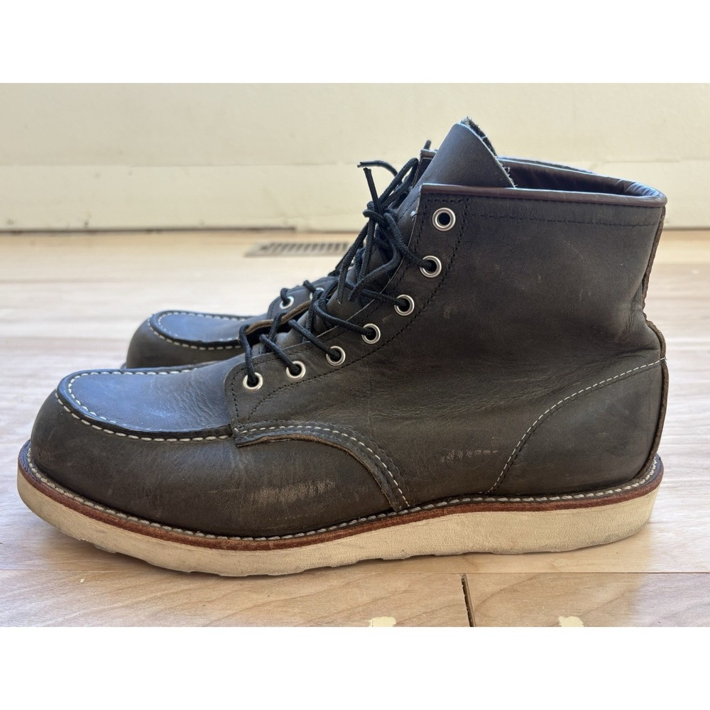 Red Wing 8890 6" Classic Moc Toe Gray Work Rough & Tough Leather Boots USA 12